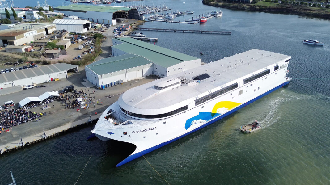 Incat Launches the World’s Largest Battery-Electric Ship