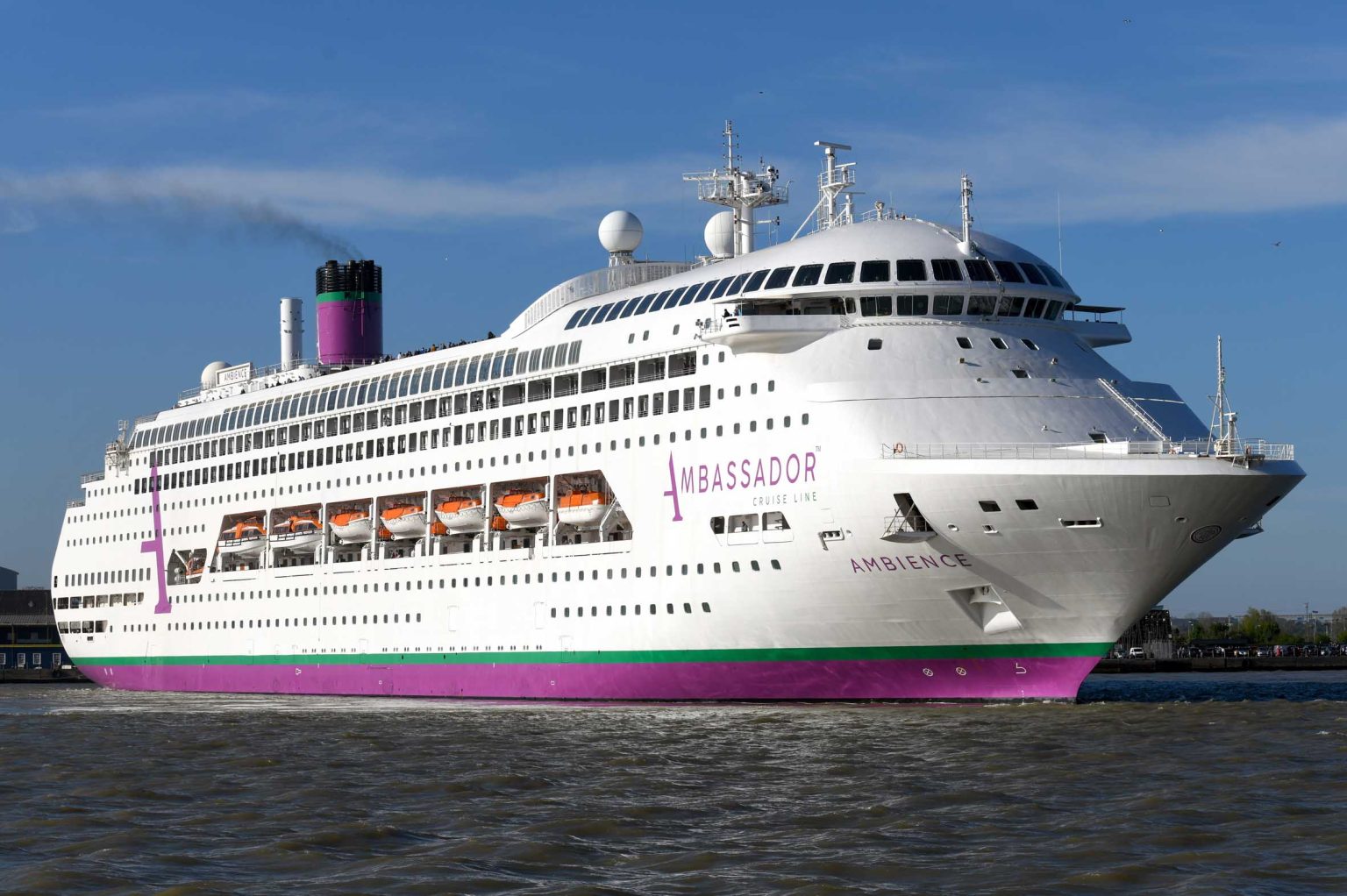 Ambience sets sail on her maiden fourday cruise from Tilbury Ships