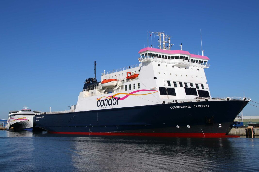 Condor Ferries' ro-pax vessel Commodore Clipper (1999/14,000gt) arrived at the Port of Poole on 1 October