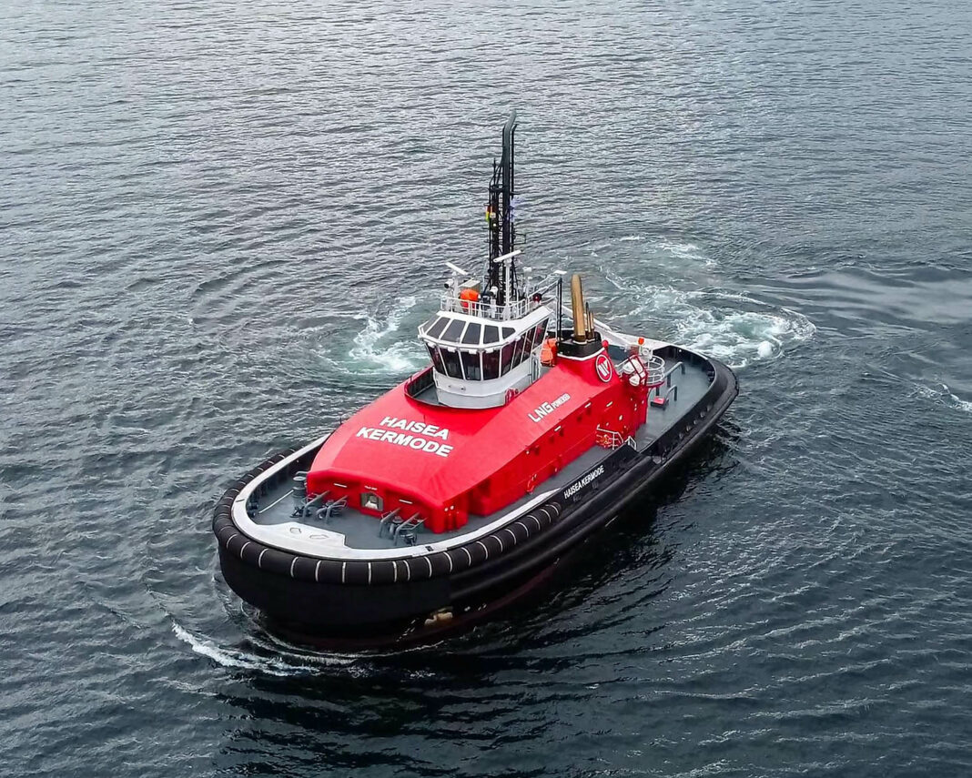 The Sanmar-built powerful, yet environmentally-friendly, escort tug Haisea Kermode was named Tug of the Year at the world’s premier biennial gathering of the tug, towage and salvage sectors.