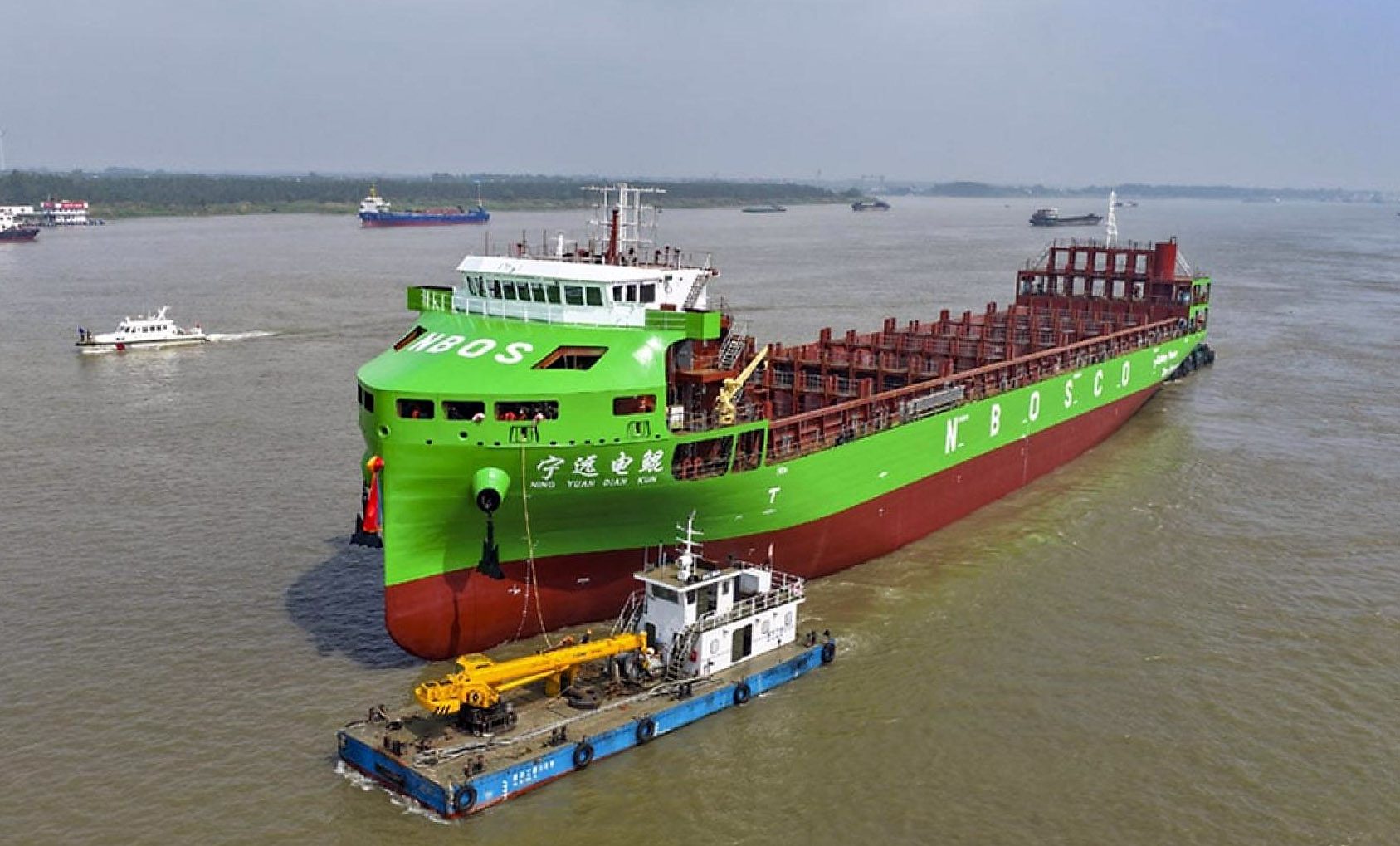 New electric container ship begins testing in China - Ships Monthly