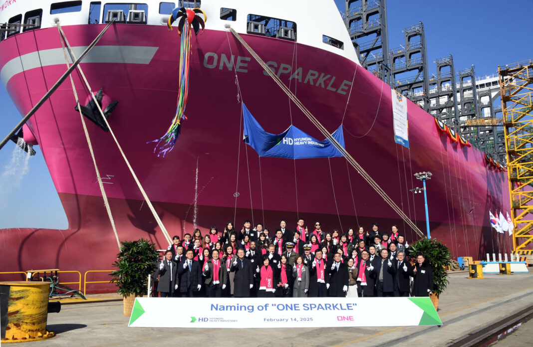 Ocean Network Express Marks Significant Milestone with Naming of First Owned Newbuilding Vessel “ONE Sparkle”