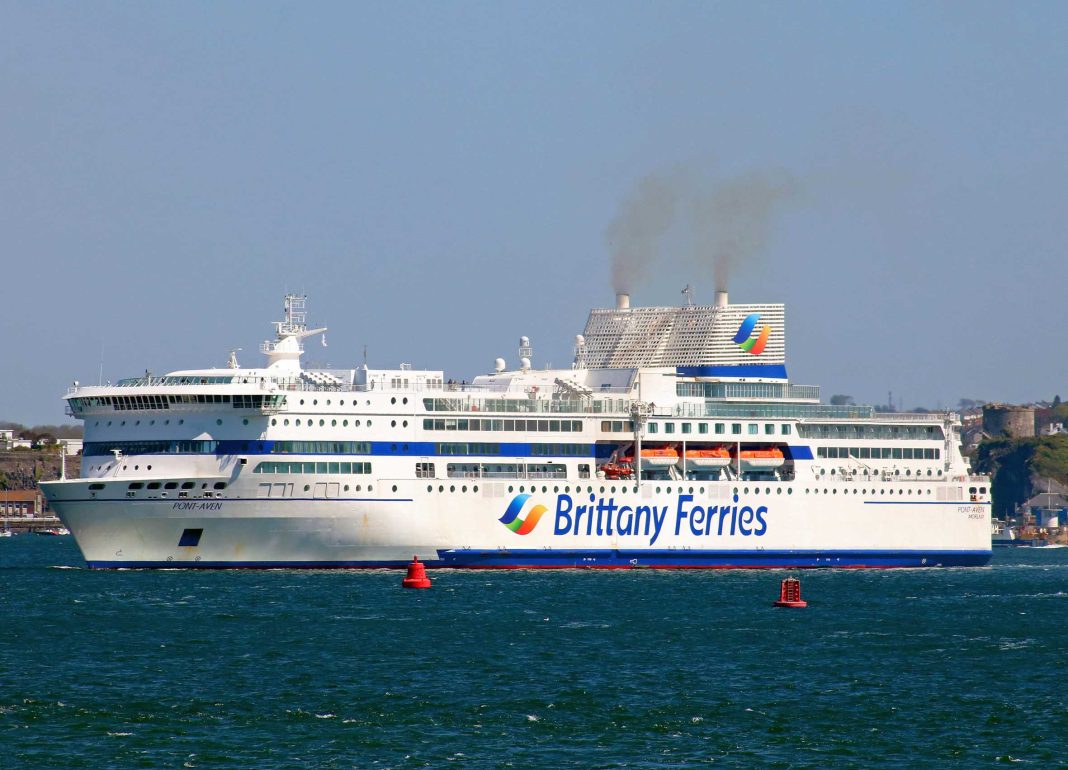 Brittany Ferries’ flagship Pont-Aven arriving at Plymouth, where a major expansion plan is being developed