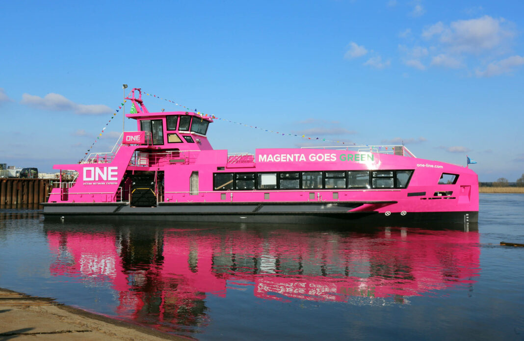 Ocean Network Express (ONE) has announced the sponsorship of a newly-built hybrid e-ferry, which will carry up to 250 passengers, in Hamburg.