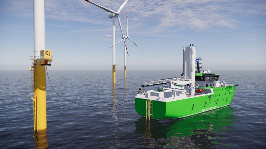 Damen’s new offshore charging solution for fully electric CTVs