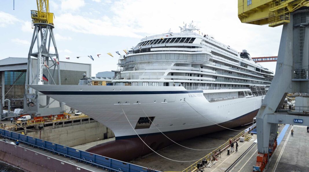 Viking Marks Float Out of Newest Ocean Ship Viking Vesta (1) web