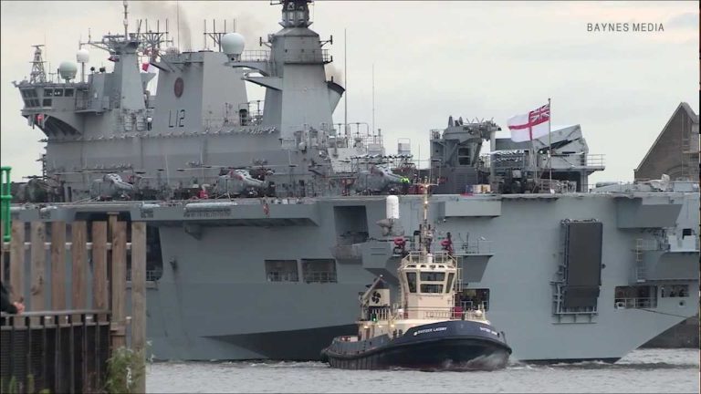 HMS Ocean in London for 2012 Olympics security